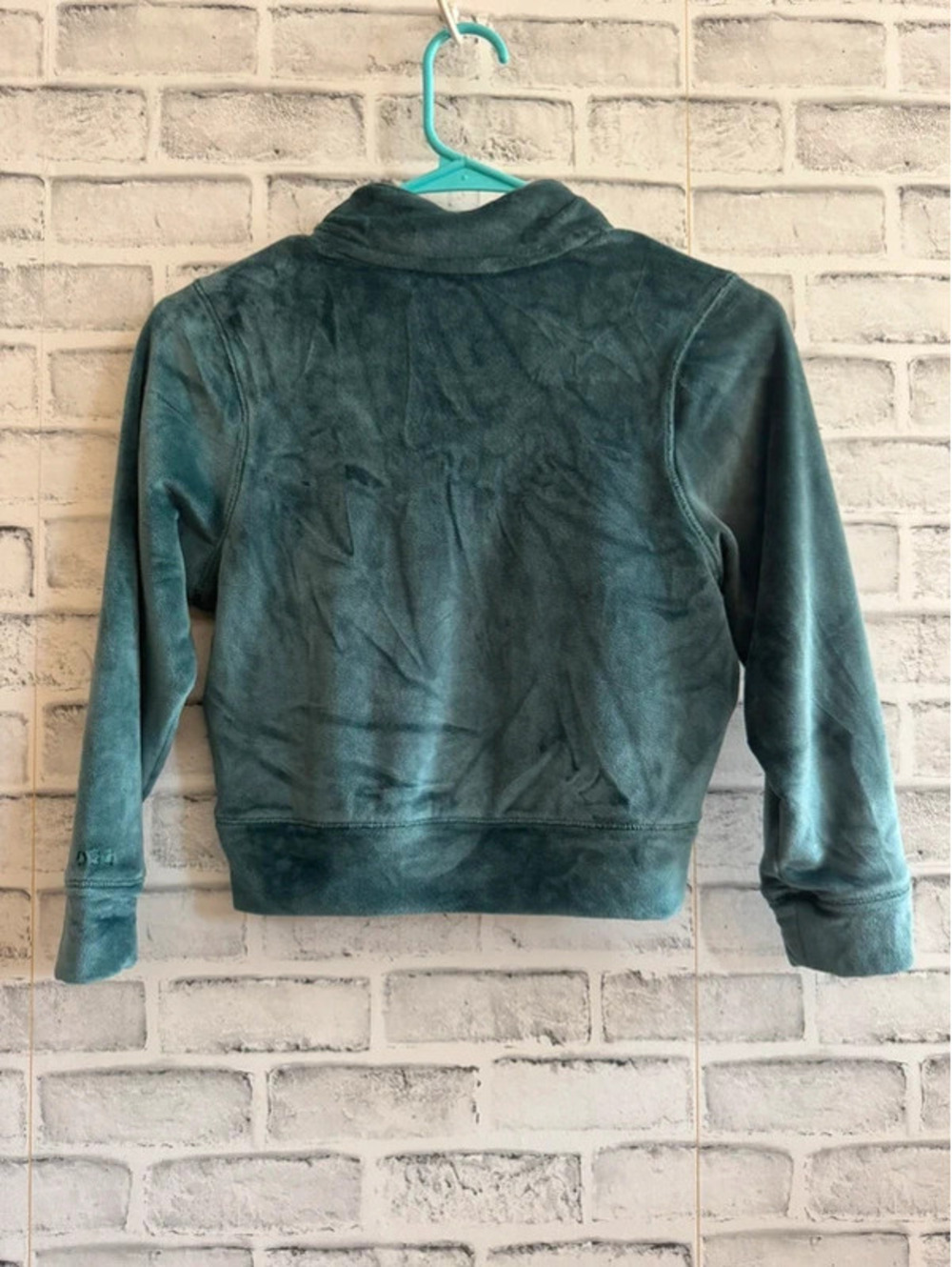 Girl’s DSG green velour pullover 1/2 zip jacket XS (6/7) - Picture 2 of 5